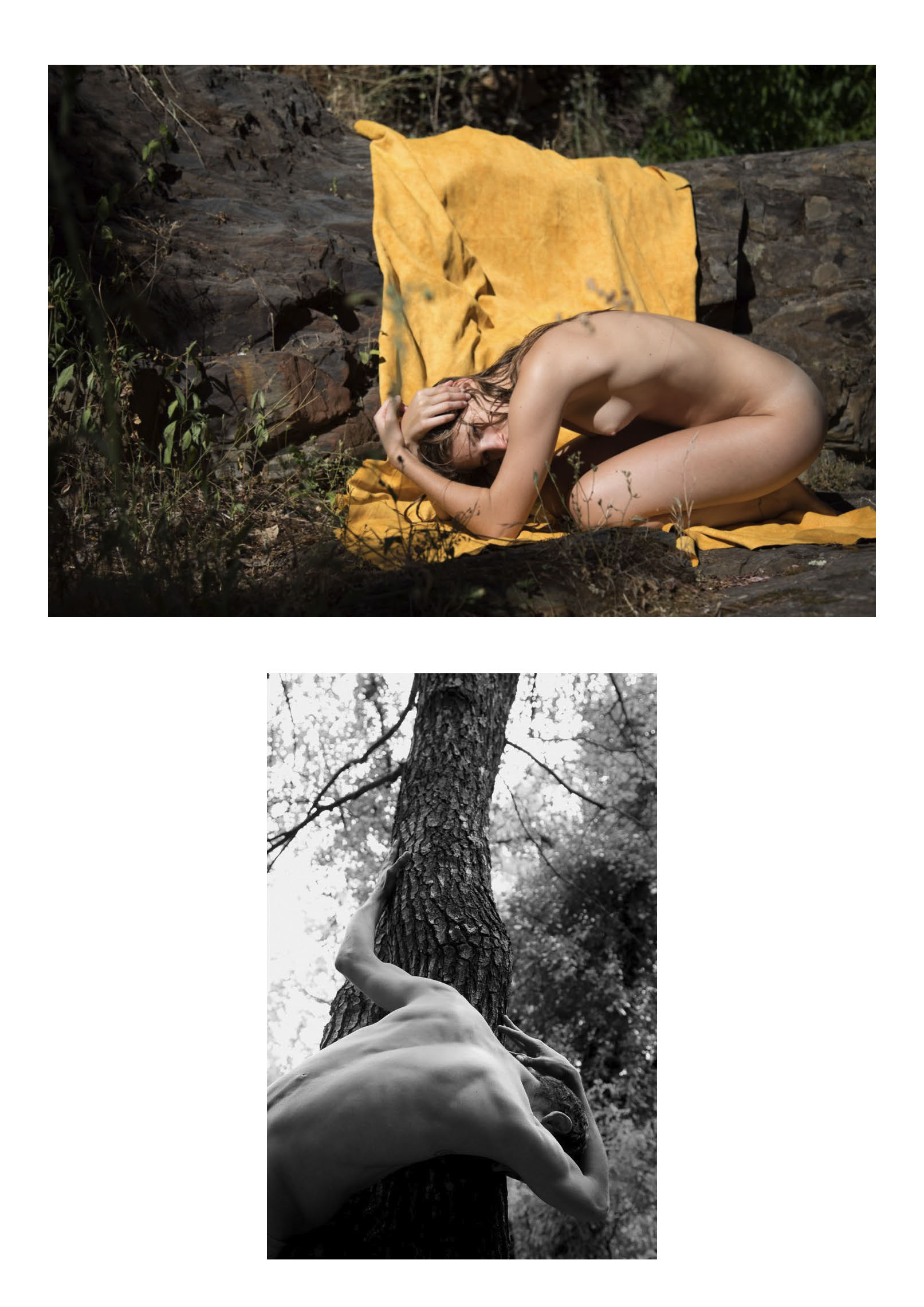 Desnudo femenino sobre rocas